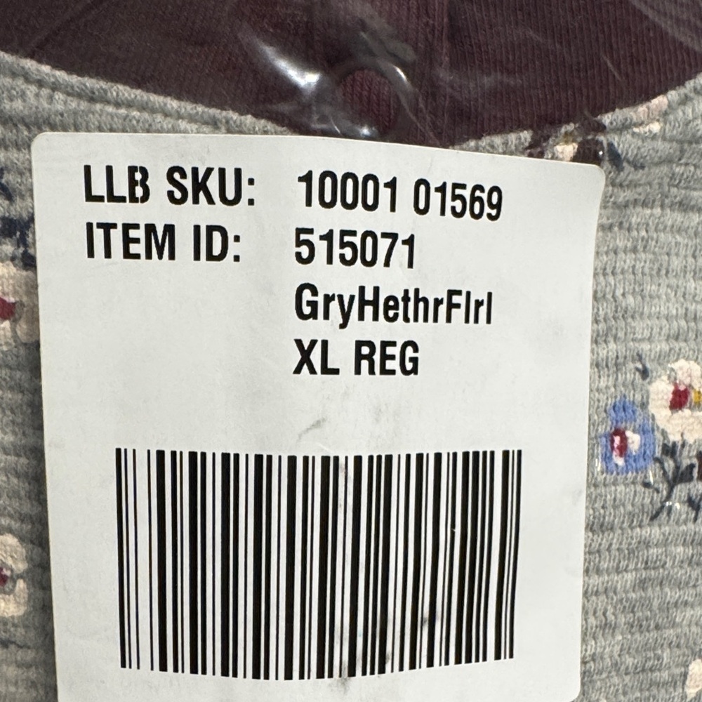 LL Bean Gray Floral Onesie NEW XL - Picture 4 of 5